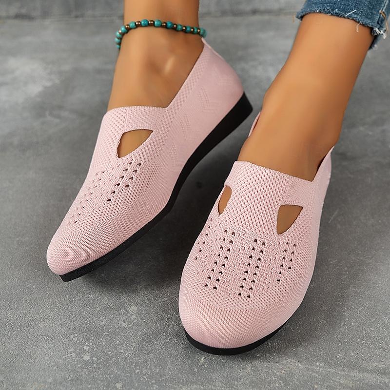 Women's Knit Slip-On Flats - Breathable Comfort Shoes for Casual and Everyday Wear2