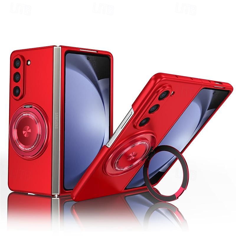 Phone Case For Samsung Galaxy Z Fold 7 Z Fold 6 Z Fold 5 Magnetic Adsorption with Stand Holder Support Wireless Charging Shockproof PC