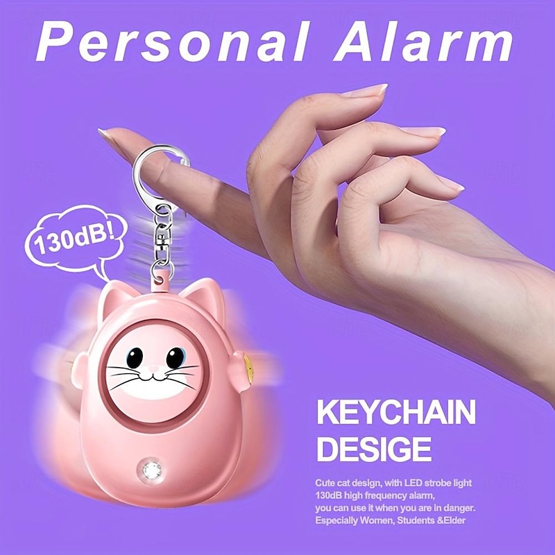 Personal Safety Alarm 130dB Loud Self Defense Keychain Siren with LED Strobe Light Personal Emergency Security Safe Devices Key Chain Alarms for Women Elderly4