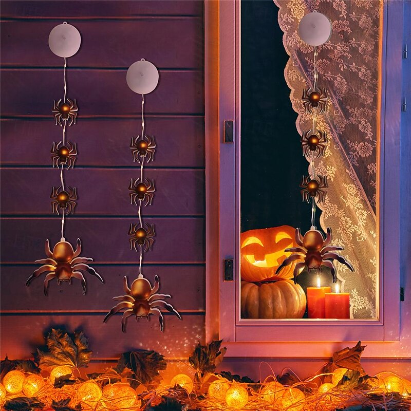 Halloween Decorations Hanging Lamp Leather Wire Lamp Jack O Lantern Suction Cup Holiday String Light Indoor Atmosphere Decorative Lamp Holiday Party Decorative Lamp 1pc3