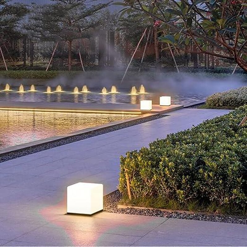 LED Outdoor Wall Lights Warm White 20/25/30/40cm Garden Post Patio Light Outdoor Square Pillar Lamp Simplicity IP54 Waterproof Garden Yard Pillar Lamps 3000K2