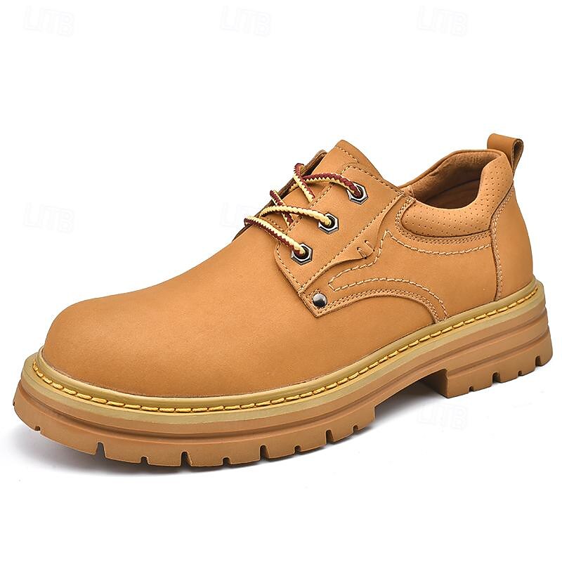 Men's Durable Tan Work Boots, Stylish and Comfortable for Everyday Wear3