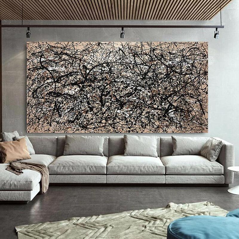 Hand Painted Jackson Pollock Canvas Bright Colorful Living Room Modern Wall Decor Abstract Art Mother's Day Gift Home Decor No Frame3