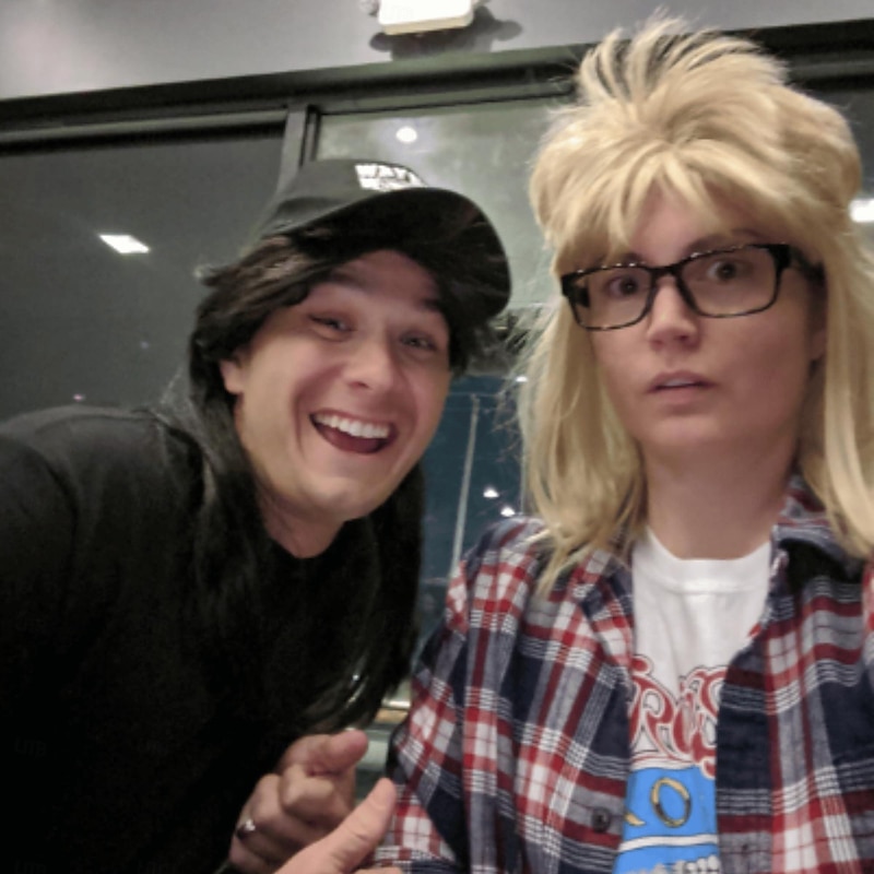 Garth Wig 90s Guitar Rocker Blonde Mullet Wig Mens 80s Punk Heavy Metal Blonde Mullet Wigs Compatible Garth Wig  for Carnival Halloween Wigs4