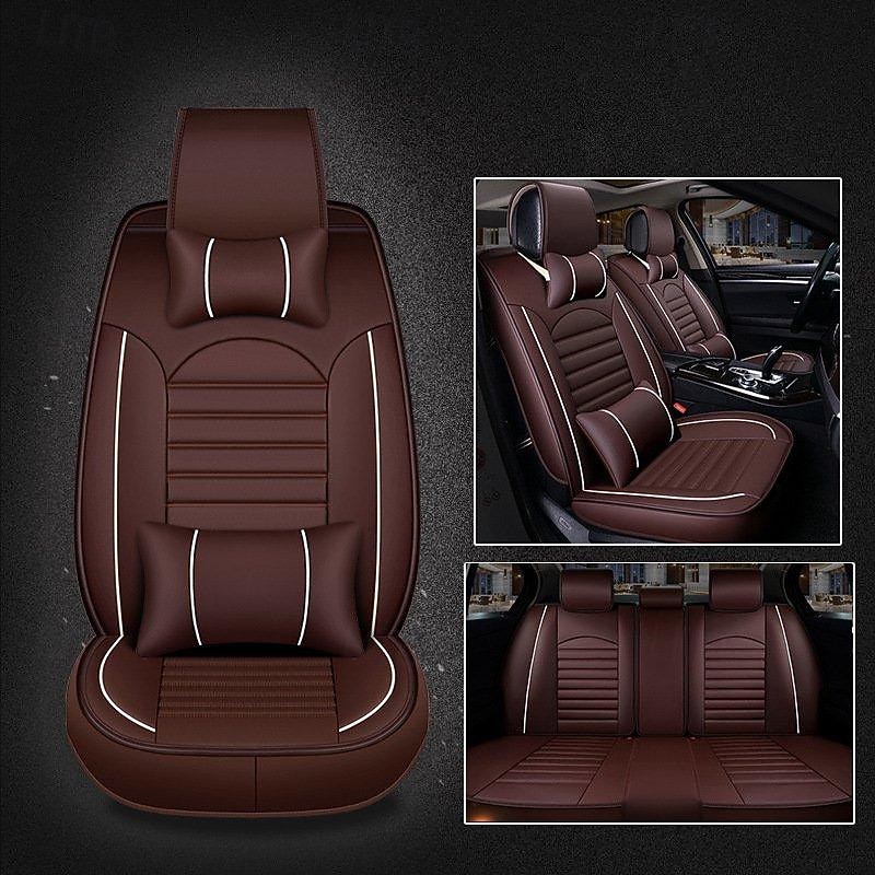 Car Seat Covers Full Set Compatible PU Front and Rear Split Bench 5- Seat Easy to Install Car Seat Covers4