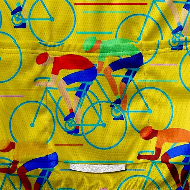 Men's Cycling Jersey Graphic Short Sleeve Bike Tee Tshirt Jersey with 3 Rear Pockets Mountain Bike MTB Quick Dry Anatomic Design Wicking Breathable Sports Black Yellow Red Clothing Apparel4