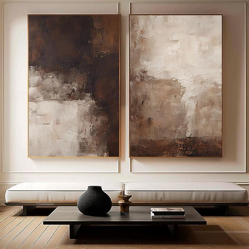 Morandi Color style oil painting Handpainted Brown and beige Textured painting art handmade Brown and beige Abstract art painting abstract Morandi wall decor Brown and beige Wall Art painting4