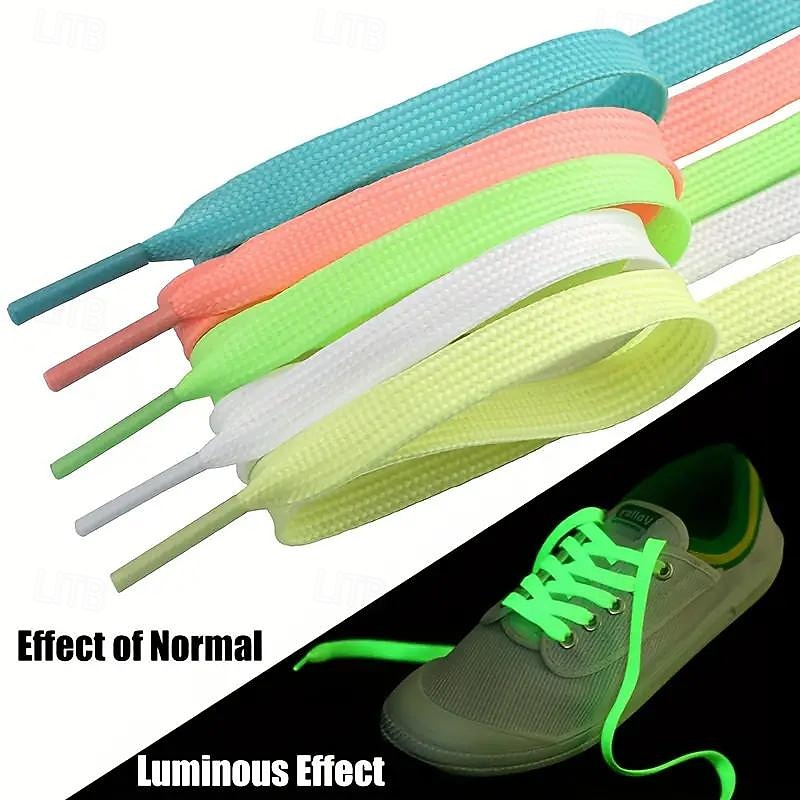 2pcs Glow-in-the-dark Shoelaces Luminous Fluorescent Shoelaces Trend Fashion Absorbent Night Self-fluorescent Shoelaces