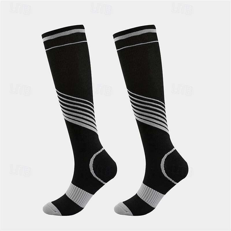 Compression Socks Athletic Sports Socks Running Socks 1 Pair Color Block Men's Tube Socks Anti-Slip Breathable Sweat wicking Comfortable Gym Workout Basketball Running Jogging Cycling Sports Color2
