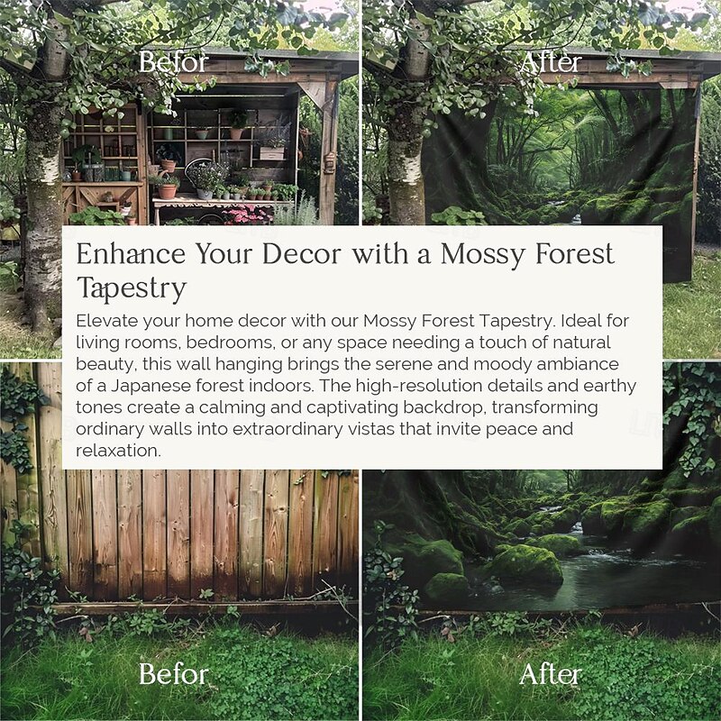 Forest River Hanging Tapestry Wall Art Large Tapestry Mural Decor Photograph Backdrop Blanket Curtain Home Bedroom Living Room Decoration4