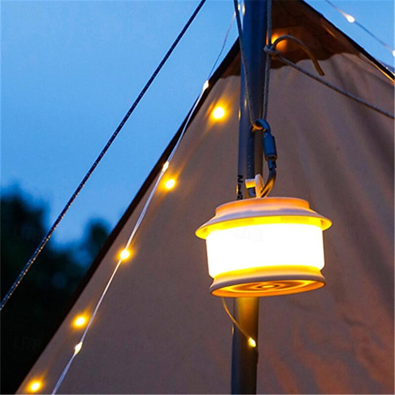 20m Rollable LED Garland Camping Light with Retractable LED String Lights Festive Atmosphere Party Tent Lighting Current3