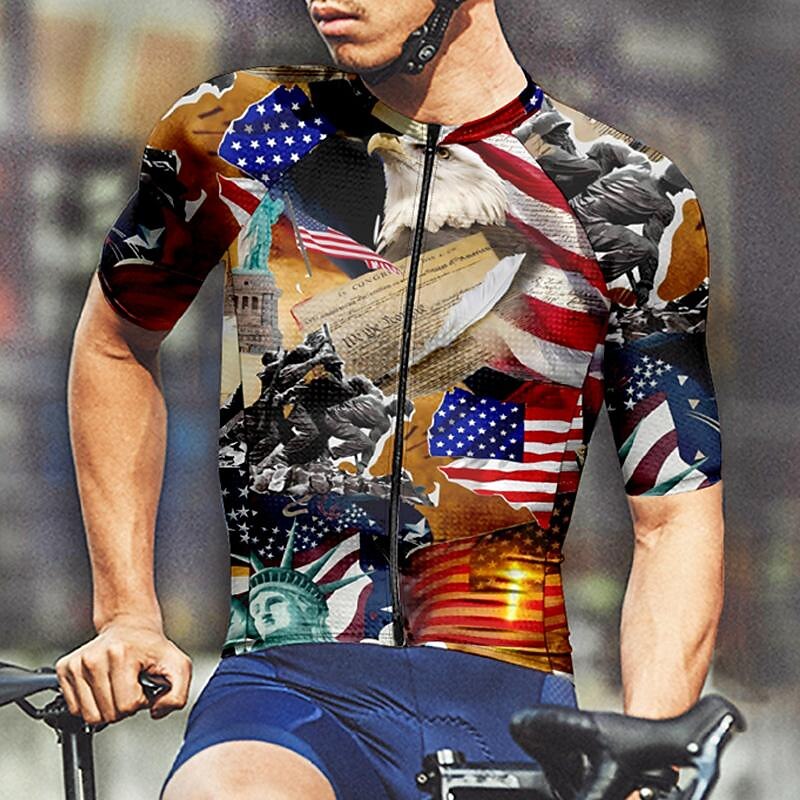 Men's Cycling Jersey Lion National Flag Short Sleeve Bike Tee Tshirt Jersey Top with 3 Rear Pockets Mountain Bike MTB Quick Dry Breathable Sports Red Blue Brown Clothing Apparel4