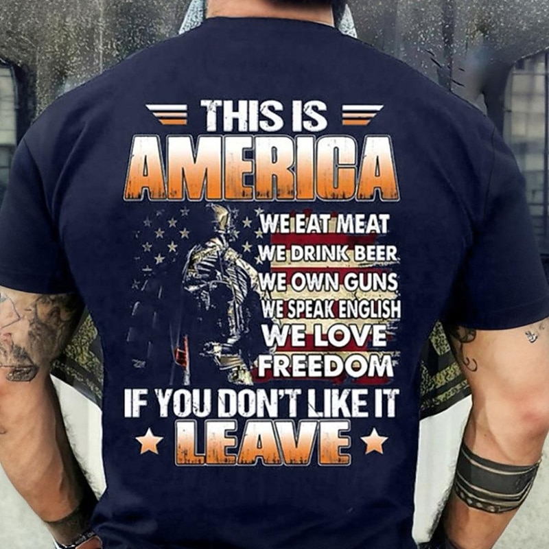 Patriotic T Shirts For Men American US Flag Eagle T Shirt Short Sleeve T shirt 3D Print Crew Neck Round Neck Shirt Fashion Daily Basic Street Casual Daily Light Blue Brown Gray Summer Spring All2