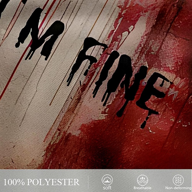 Men's Shorts Summer Shorts Casual Shorts Drawstring Pocket Elastic Waist Blood Splatter 3D Print Letter Soft Breathable Short Casual Daily Holiday Fashion Streetwear Red Micro-elastic3