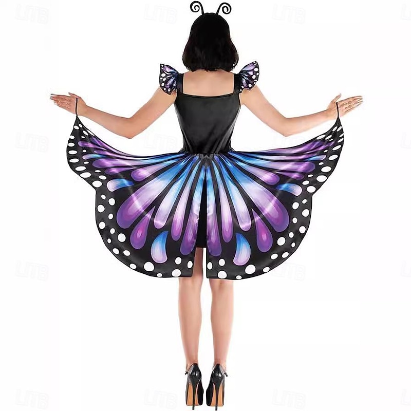 Butterfly Halloween Dress Headband Carnival Costume Funny Costume Adults' Women's Carnival Mardi Gras Party Easy Halloween Costumes Dress Up3
