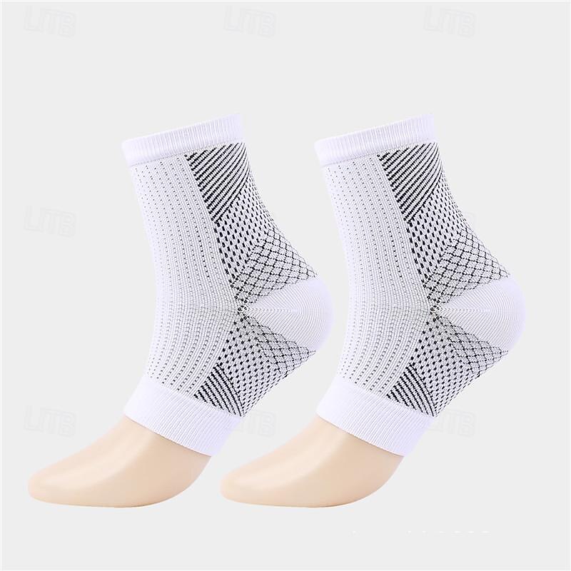 Compression Leg Sleeves 1 Pair Basic Women's Tube Socks Breathable Sweat wicking Comfortable Gym Workout Basketball Running Jogging Cycling Sports Solid Colored Nylon Black White Fuchsia2