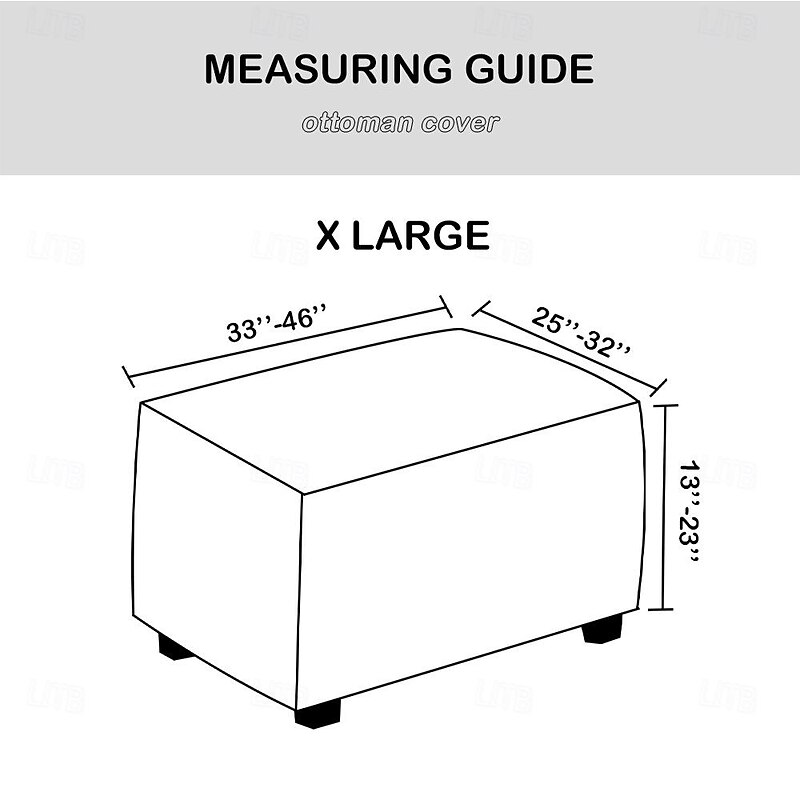 Velvet Ottoman Cover Rectangle,Storage Ottoman Slipcover Thick Stretchable Footrest Stool Covers with Elastic Band2