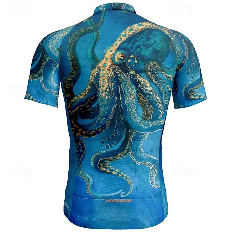 Men's Cycling Jersey Animal Short Sleeve Bike Tee Tshirt Jersey Top with 3 Rear Pockets Mountain Bike MTB Quick Dry Breathable Sports Blue Clothing Apparel2