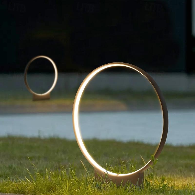 LED Outdoor Wall Light Warm White 40/60cm Garden Post Light Pillar Light Creative Circle Lights Lawn Landscape Lamp Deck Corridor Post Lamp for Courtyard Rainproof Outdoor Street Lamp 110-240V4