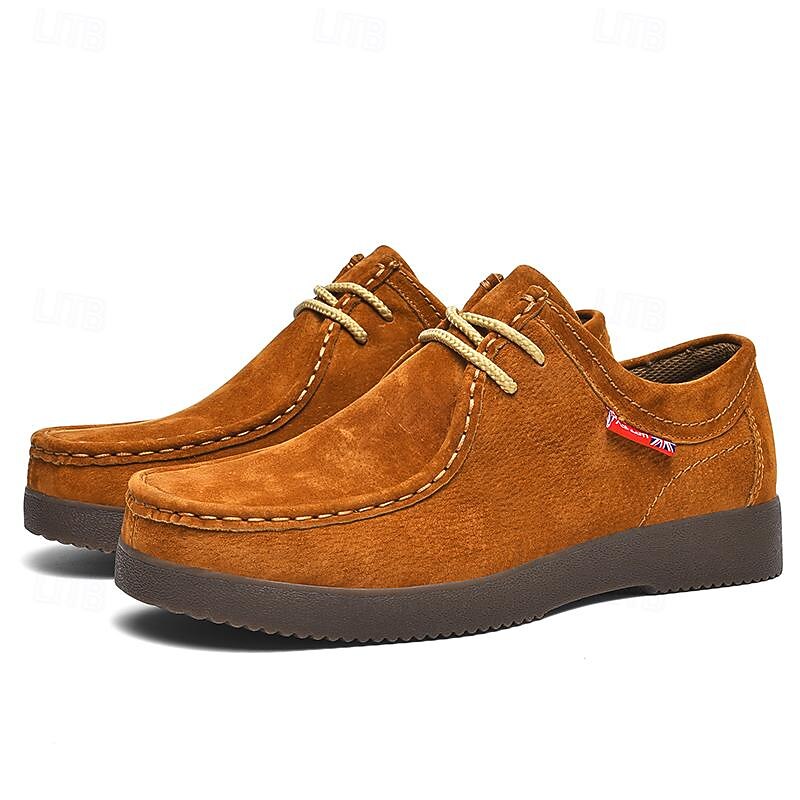Men's Brown Suede Moccasin Shoes - Comfortable and Stylish Lace-Up Casual Shoes for Everyday Wear2