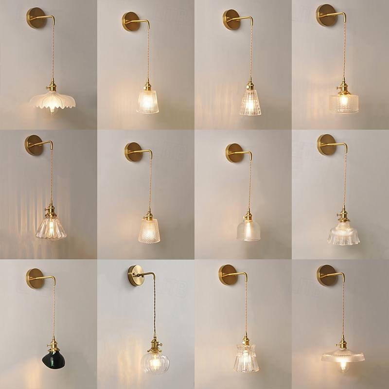 LED Indoor Wall Lights Warm White Retro Industrial Vintage Pendant Light Clear Glass Ceiling Lamp E27 Restaurant Entrance Hallway 85-265V2