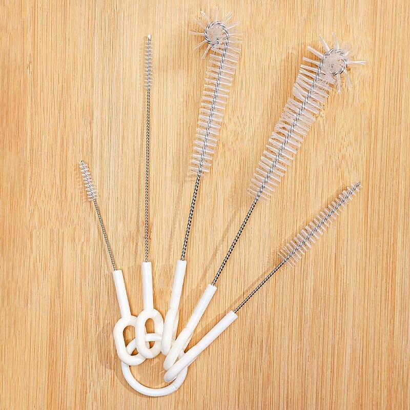 5pcs/set Suction Pipe Brush Cup Scrubbing Tool - Small Cleaning Brushes for Teapot Spouts, Milk Bottles2