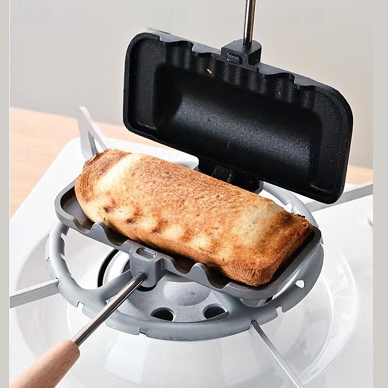 Double-sided Sandwich Baking Pan Baking Pan Outdoor Double Sided Frying Pan Sandwich Double Sided Nonstick Frying Pan With Removable Handle Aluminum Flip Top Pan2