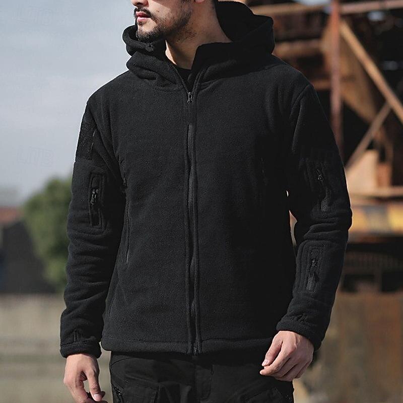 Men's Hiking Fleece Jacket Cotton Winter Outdoor Soft Comfortable Warm Warm Tactical Jacket Sport Fleece Hooded Jacket Winter Adventure Jacket Full Zip Climbing Camping / Hiking / Caving Traveling4