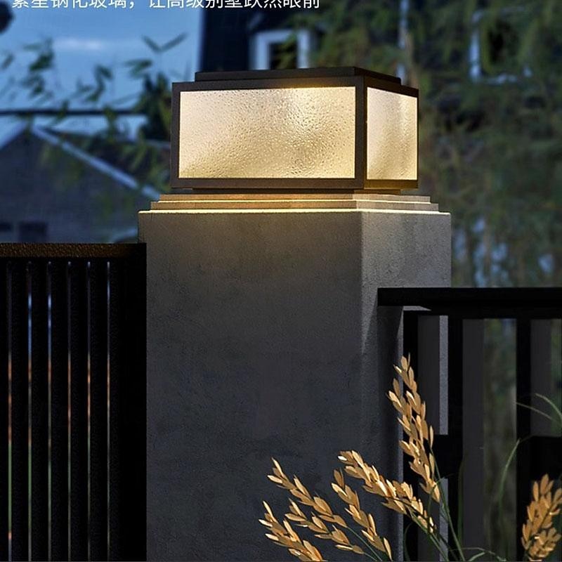 LED Outdoor Post Light Warm White 25/30/40cm Modern Post Caps Light With Frosted Glass Deck Fence Cap Light Waterproof Column Lights Pillar Lamp Outside Housing Landscape Pathway Lights For Patio Garden 110-240V3