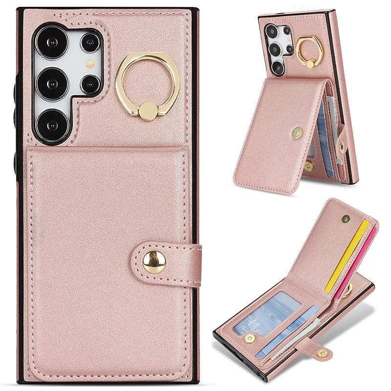Phone Case For Samsung Galaxy S25 S24 S23 S22 Plus  Ultra S23 FE A55 5G A35 5G A25 A15 A14 Wallet Case with Stand Holder Ring Holder Card Slot Retro TPU PU Leather