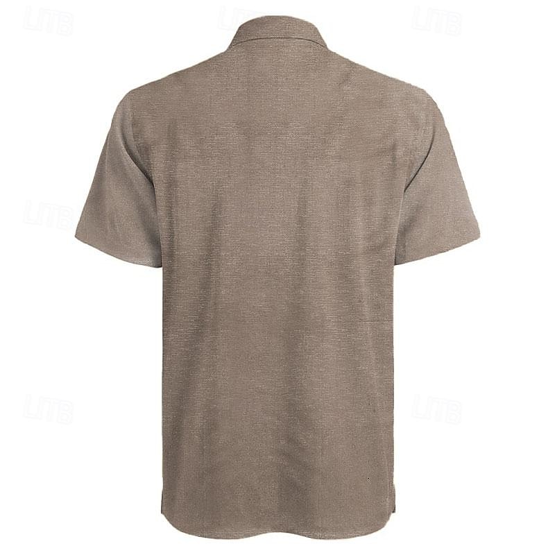 Men's Coconut Tree Palm Tree Tropical Plants Summer Hawaiian Shirt Aloha Shirt Printed Shirts Short Sleeve Shirt Turndown Hawaiian Resort Outdoor Vacation Party Khaki S M L2