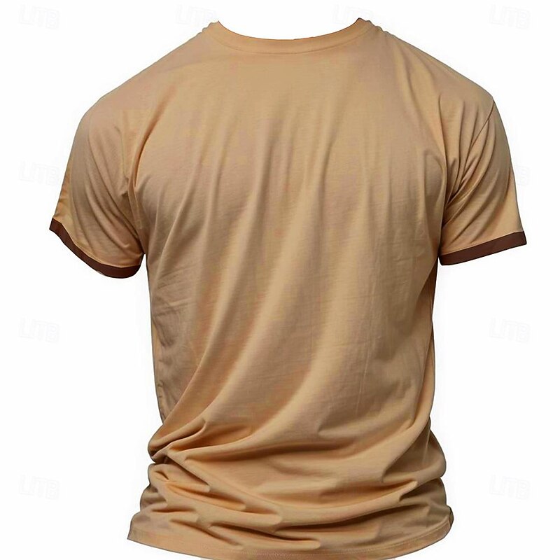 Men's Cow T shirt Henley Shirt Short Sleeve 3D Print Designer Retro Vintage Western Style Street Casual Daily Summer Spring Red Green Khaki Henley Henley T-Shirt2