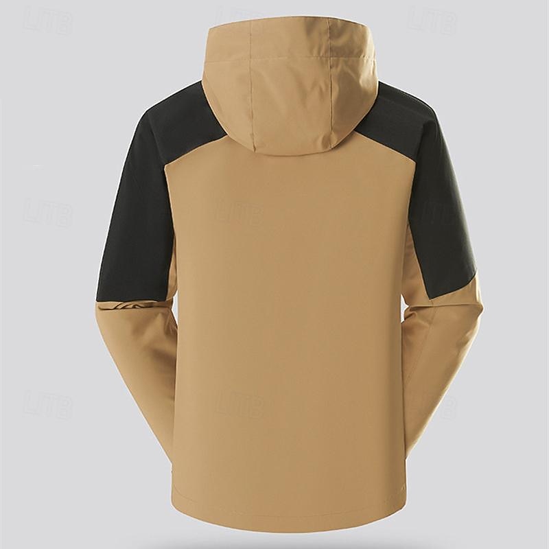 Men's Hiking Jacket Rain Jacket Hardshell Jacket Winter Outdoor Color Block Thermal Warm Windproof Water Resistant 3-in-1 Jacket Windbreaker Jacket Traveling Black White Army Green Khaki3