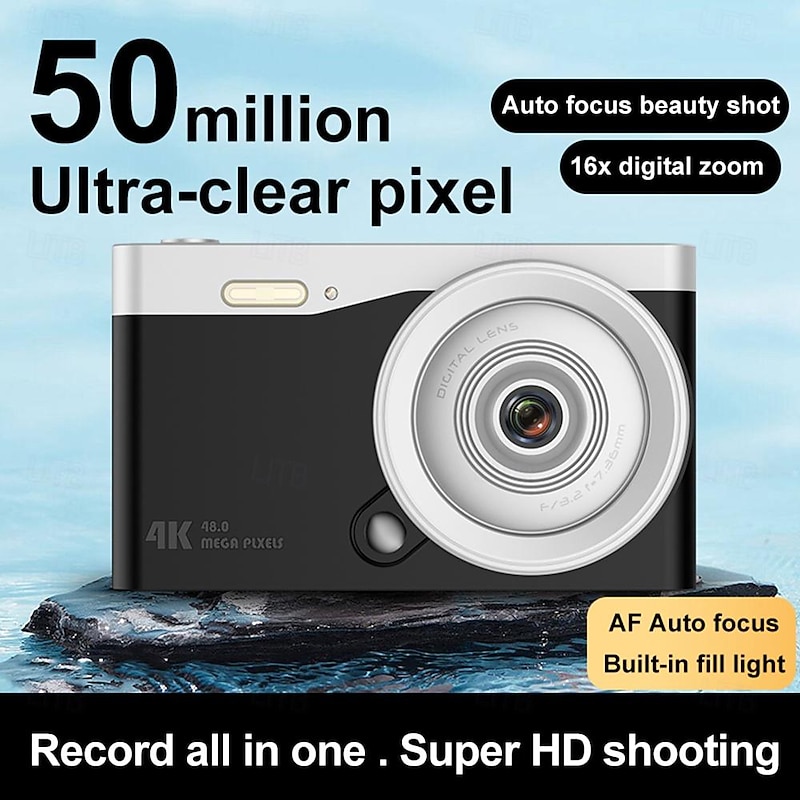 High definition anti shake 6800W true 4K high-definition digital student camera 16x zoom camera and video recorder