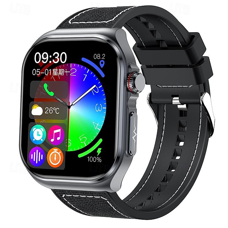 iMosi ET585 Smart Watch 2.04 inch Smartwatch Fitness Running Watch Bluetooth ECG+PPG Temperature Monitoring Pedometer Compatible with Android iOS Women Men Hands-Free Calls Waterproof Media Control2