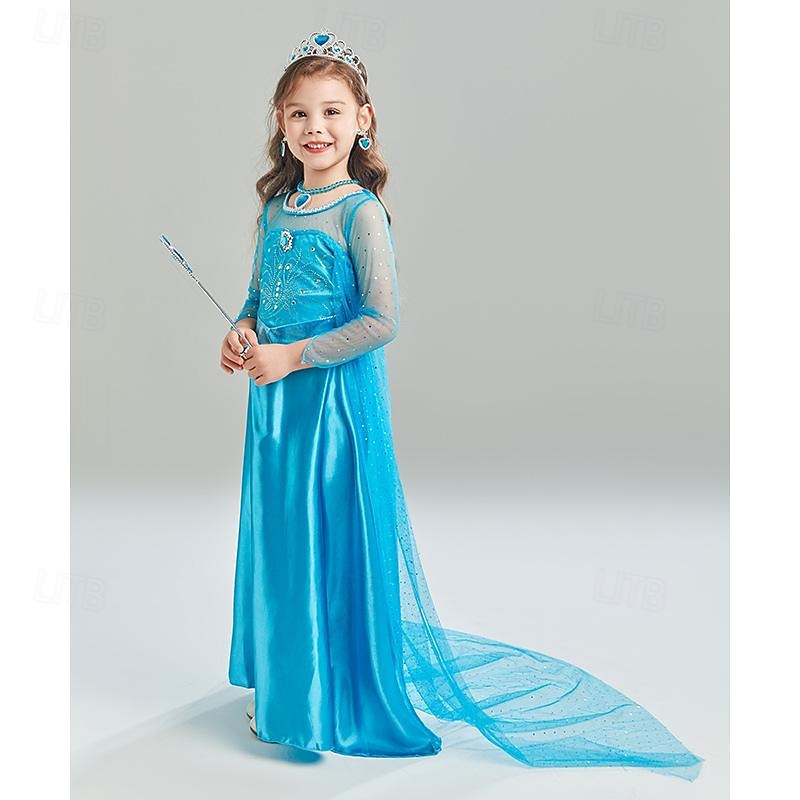 Frozen Fairy Tale Princess Elsa Outfits Flower Girl Dress Theme Party Costume Movie Cosplay for Girls' Kids Carnival Children's Day Party / Evening2