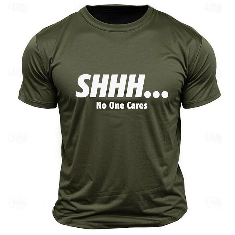 Men's Funny Letter Print T shirt Tee Top Short Sleeve T shirt Crew Neck Shirt Sports Classic Casual Street Sports Outdoor Black White Army Green Summer Spring Clothing Apparel S M L XL XXL2