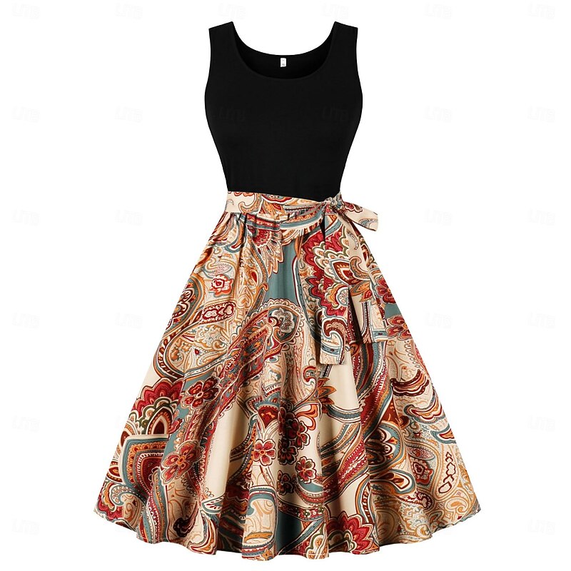 Retro Vintage 1950s Cocktail Dress Dress Cocktail Dress A-Line Dress Floral Fancy Dress Women's Carnival Masquerade Casual Daily Bachelorette Party Adults' Dress Homecoming Dresses2