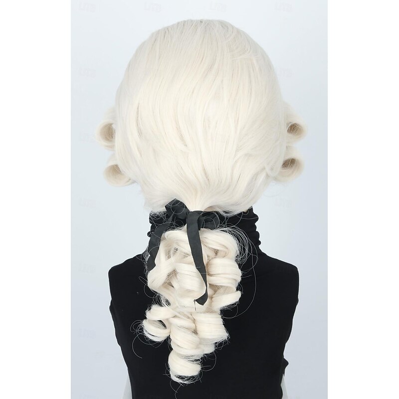 Men's Colonial Judge Wig Powdered Wig Long Curly Washington Costume Wigs Funny Wig Carnival Cosplay Wigs Halloween Wigs4