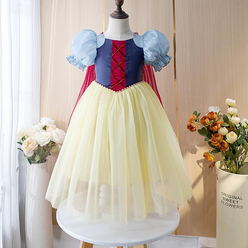 Fairy Tale Snow White Princess Flower Girl Dress Theme Party Costume Tulle Dresses Sweet Lolita Movie Cosplay for Girls' Kids Carnival Children's Day Party / Evening