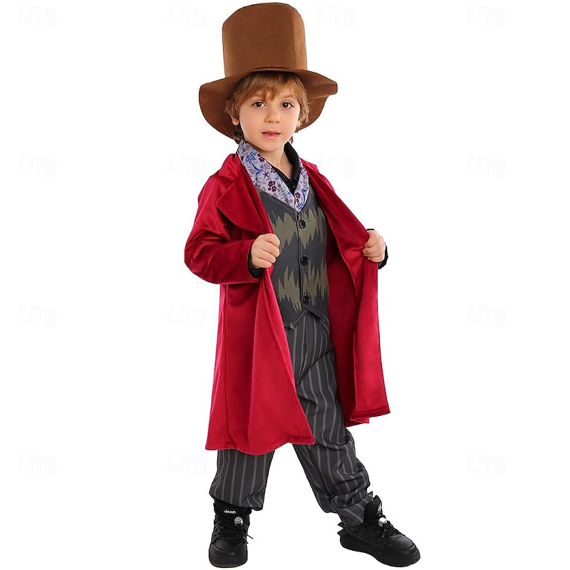 Charlie and the Chocolate Factory Wonka Willy Wonka Cosplay Costume Outfits Cosplay Movie Cosplay for Boys Kid's Carnival Masquerade Event / Party Masquerade3
