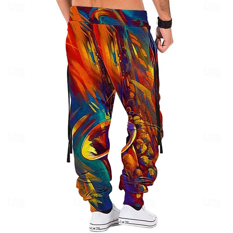 Men's Graphic Sweatpants Joggers Pants Trousers Mid Waist Drawstring Elastic Waist Casual Outdoor Street Dailywear Pocket Spring Fall Winter 3D Print Multi Color2