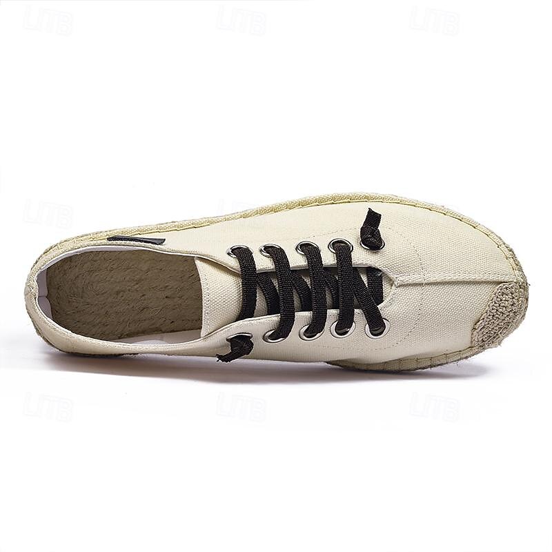 Men's Casual Canvas Lace-Up Espadrilles - Lightweight Breathable Sneakers for Summer and Outdoor Activities4
