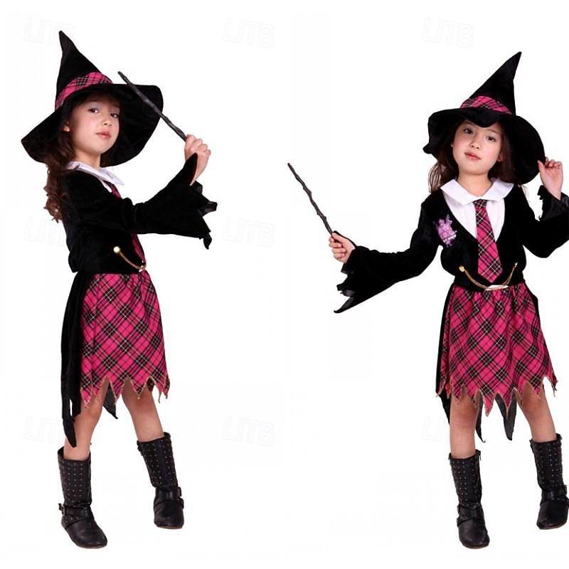 Witch Magic Women Halloween Dress Walpurgis Night Cosplay Kid's Girls' Carnival Performance Party Easy Halloween Costumes Dress Up