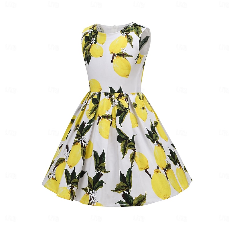 Retro Vintage 1950s Independence Day Dress A-Line Dress Swing Dress Floral Fancy Dress Girls' Masquerade Casual Daily Bachelorette Party Kid's Dress Homecoming Dresses3