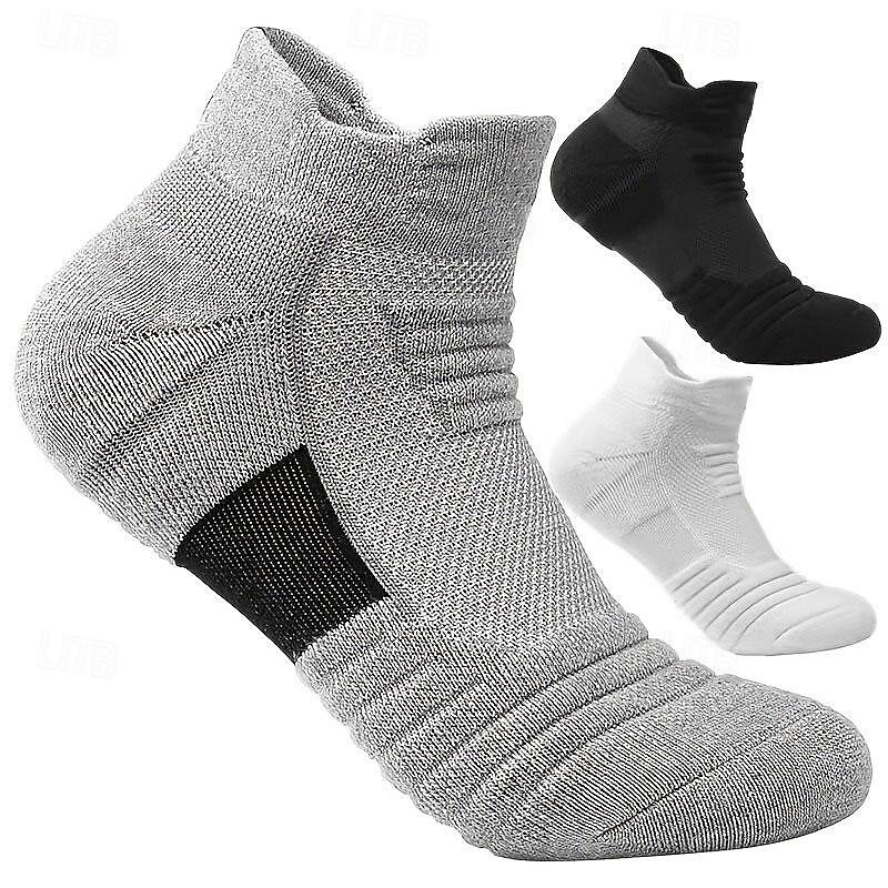Men's 4 Pairs Multi Packs Socks Running Socks Casual Socks Black White Color Plain Vacation Sports & Outdoor Daily Basic Medium Spring Fall Fashion Casual3