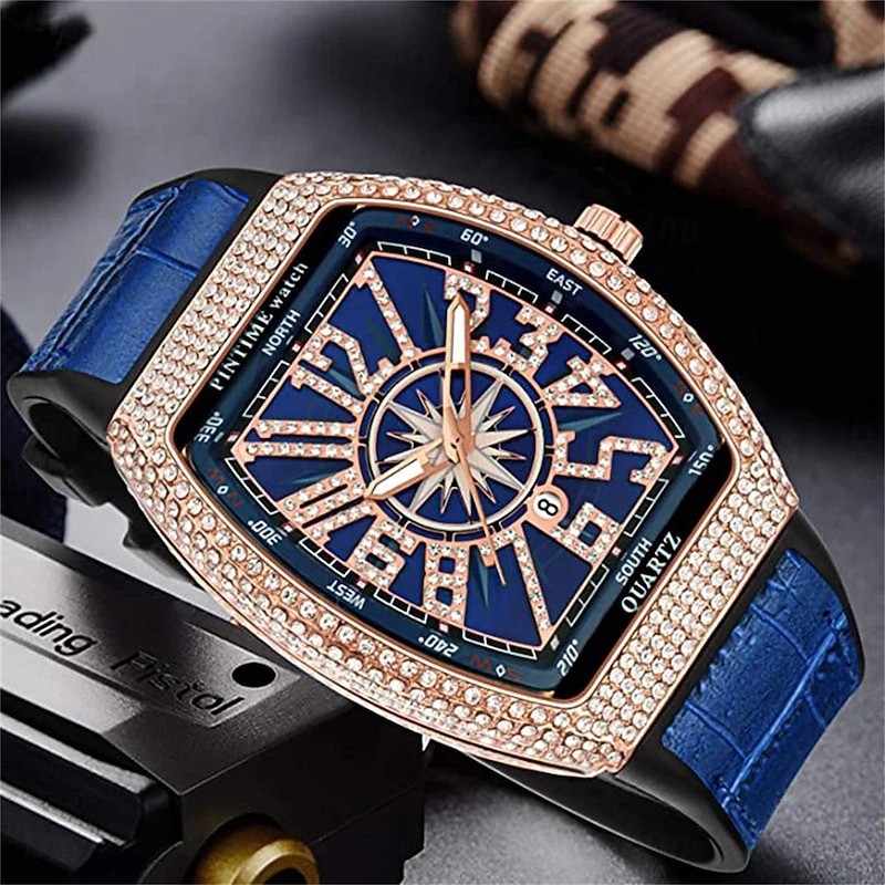 Men Quartz Watch Creative Outdoor Fashion Wristwatch Calendar Waterproof Decoration Leather Watch4