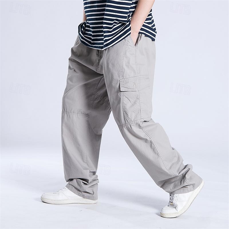 Men's Cargo Pants Tactical Pants Trousers Drawstring Elastic Waist Multi Pocket Plain Wearable Outdoor Daily Camping & Hiking Fashion Classic Black Yellow2