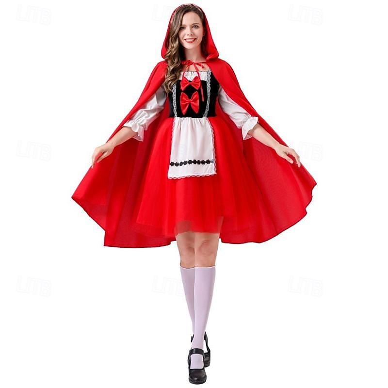 Little Red Riding Hood Halloween Masquerade Carnival Costume Adults' Women's Halloween Easy Halloween Costumes Dress Up4