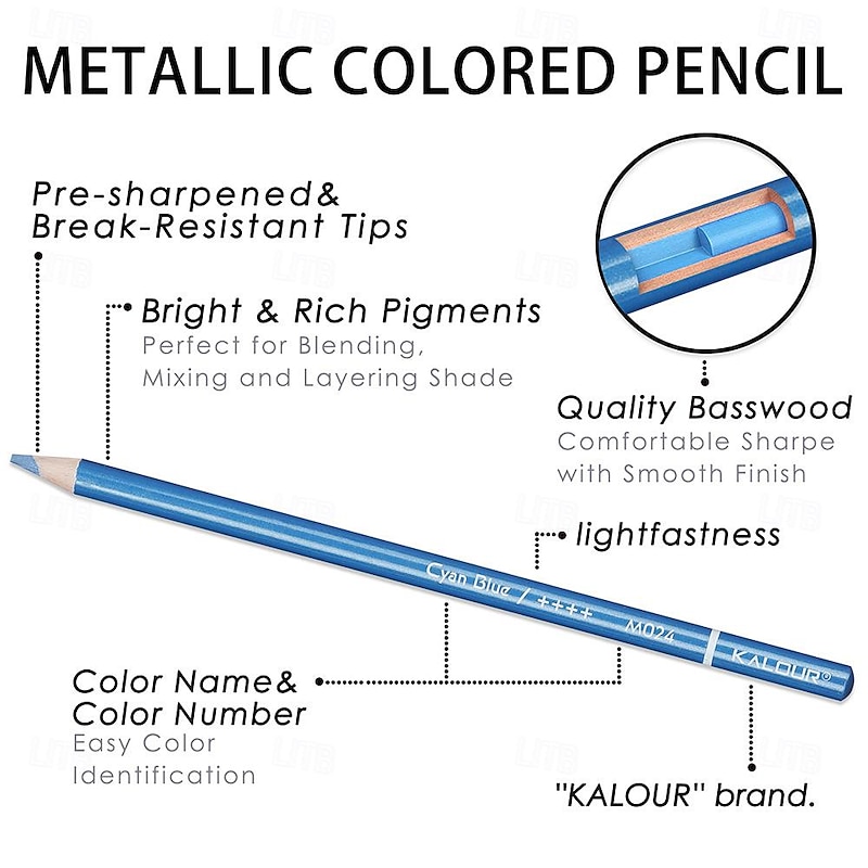 72 Metallic Colored Pencils Set Drawing Colored Pencil Wood Pencil Sketch Coloring Art3